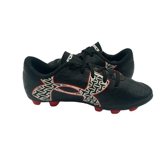 UA Under Armour Clutchfit Force 2.0 FG Black Red Soccer Cleats Toddler Kids 12 - Picture 4 of 8